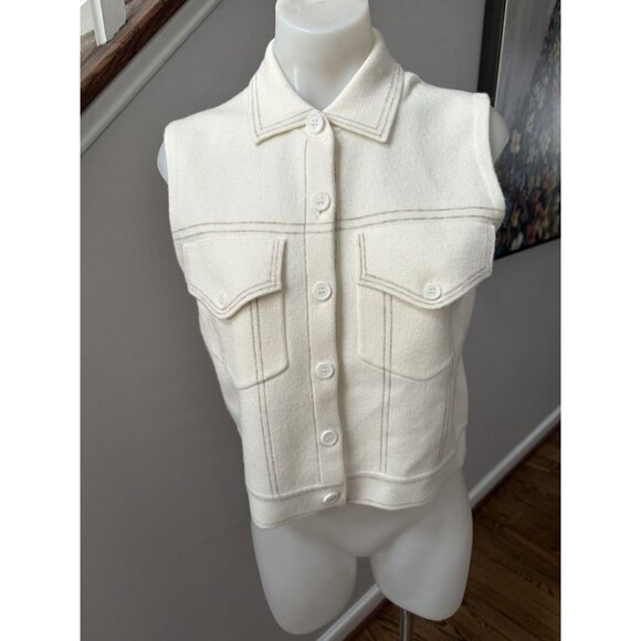 One Grey Day Preston Vest in Ivory XS - Picture 2 of 4